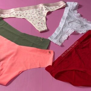 NWOT Victoria's Secret Panty Collection - Red, Pink, Green, White